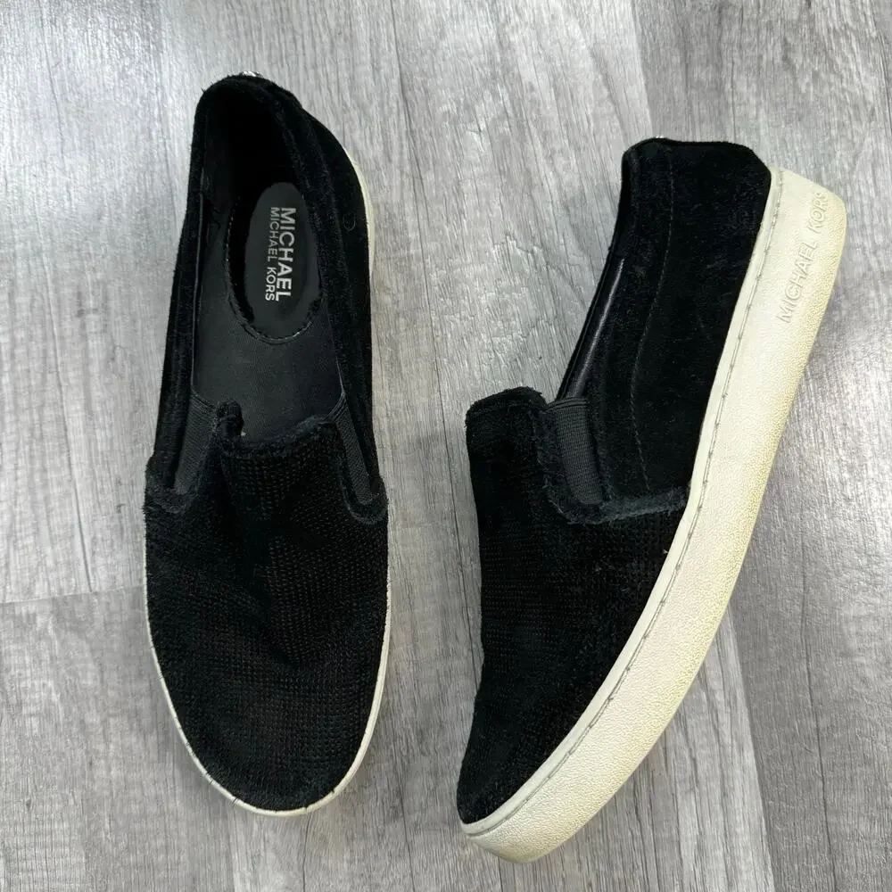 MICHAEL Michael Kors Womens Keaton Casual Shoes Suede Black Size 7 1/2